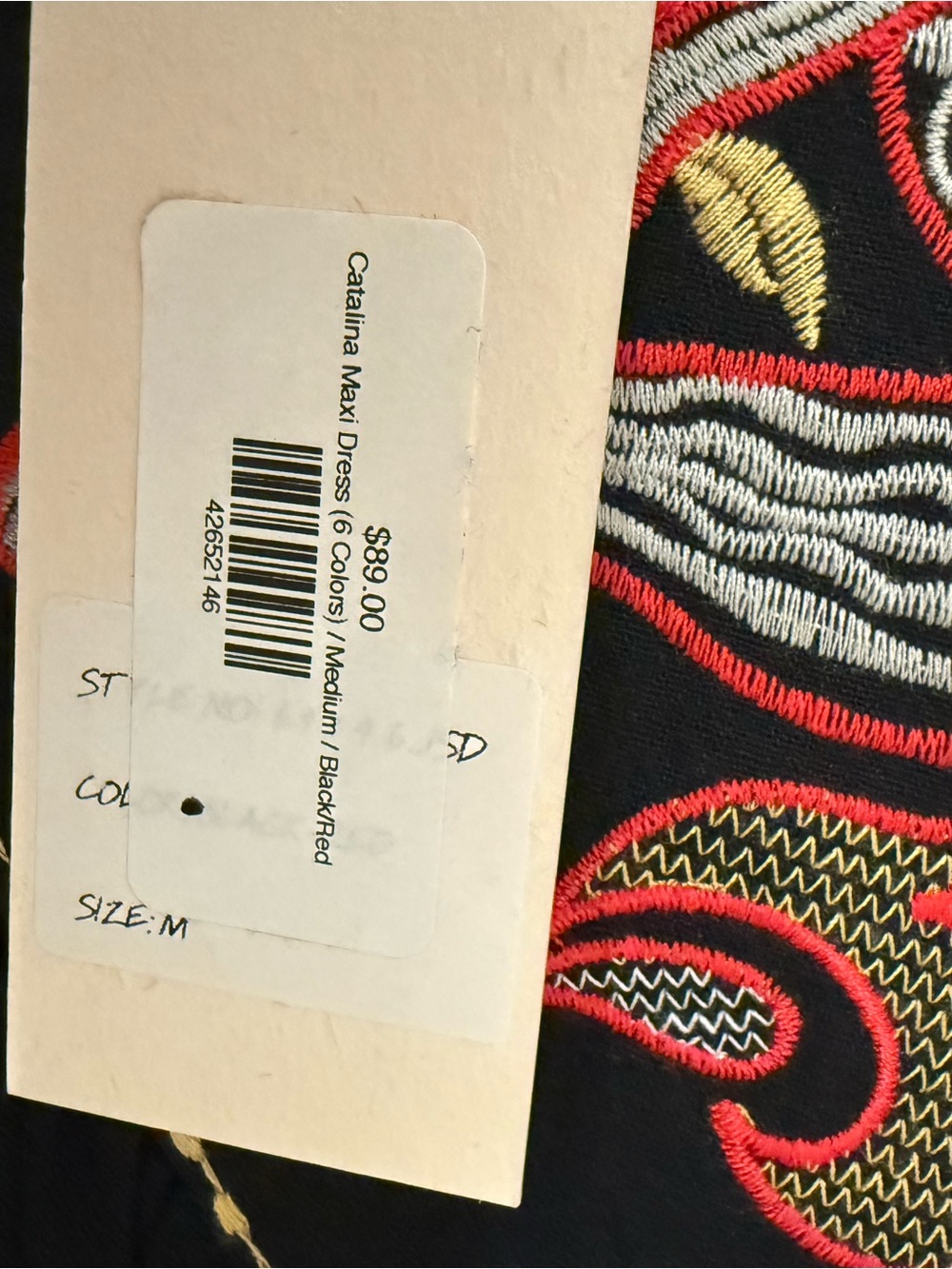 Blue Velvet brand black/red Midi Dress Medium - Picture 4 of 4